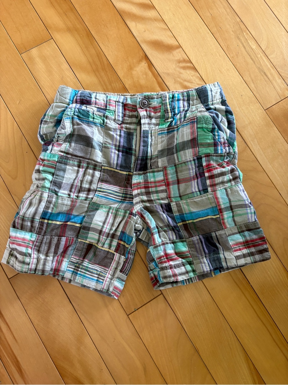 Y2K Plaid Patchwork Shorts Boys Toddler Size 3T